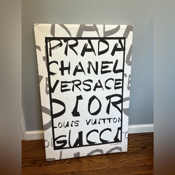 Gucci Wall Decor Designer Canvas Prada Chanel Versace Dior Lv Gucci Poshmark